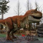 Theme Park Equipment Realistic Animatronic Dinosaur Model Carnotaurus Statue