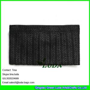 Quality LDZS-317 paper braided women handbag black clutch handbags purses wholesale