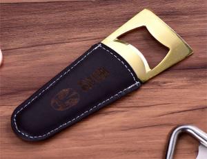 Quality Good Quality Kitchen Accessories Tool Stainless Steel Beer Bottle Opener with Leather Case, Stamped Logo wholesale