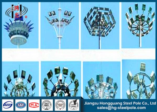 Q235 Q345 Two Sections Flood Light Poles Tapered Steel Tubular Flood Llighting