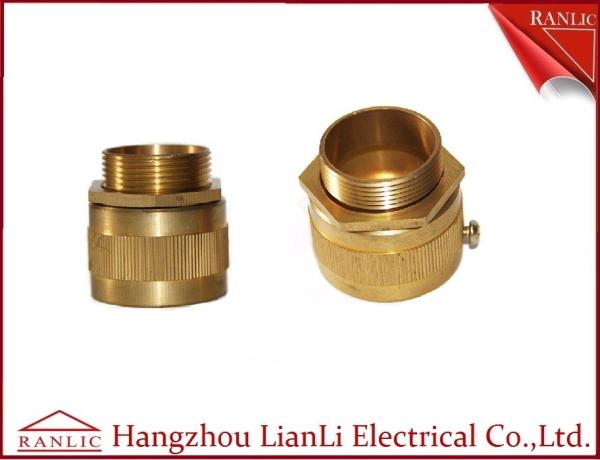 20mm 25mm Brass Flexible Conduit Adaptor With Screw Nickle Plated , ISO9001
