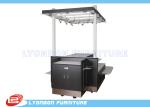 MDF Shopping Mall Wooden Kiosk With Wheels , SGS Mobile Display Kiosk