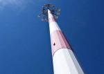 Hot-dip Galvanizing 60m Monopole Telecom Antenna Tower , Telecom Single Pole