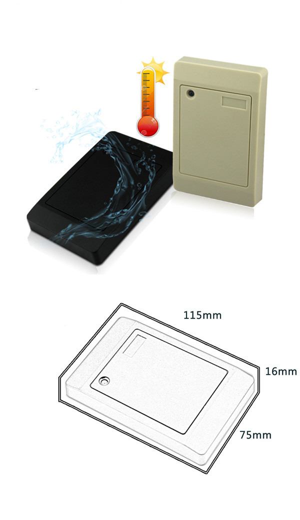 Black / Beige IC Card Reader 125 KHZ EM Proximity Card With Wiegand Interface