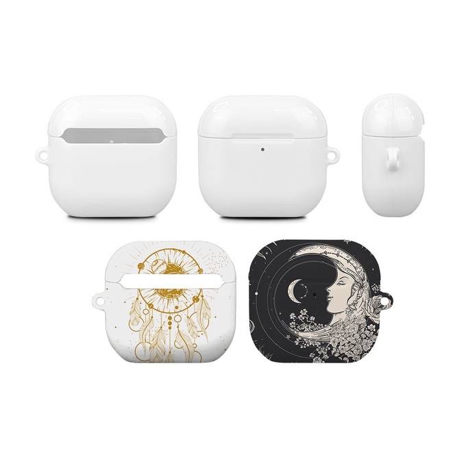 Printable Blank White 3D Sublimation Airpods 4 Case With 4 Pcs