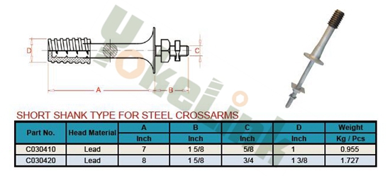 high low voltage forged steel pin for ANSI  55-3 Porcelain Insulators