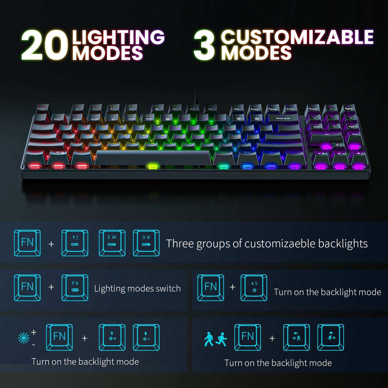Onikuma Wholesale LED Light Computer PC Gaming Kit Set Optical Gaming Keyboard and Mouse Combo
