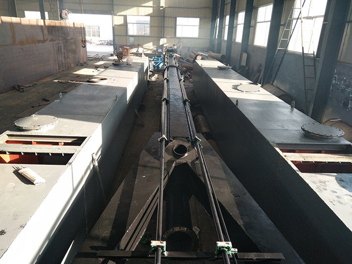 Dredging Vessel Red Color Designed To Dig To A Depth Of Twelve Meters