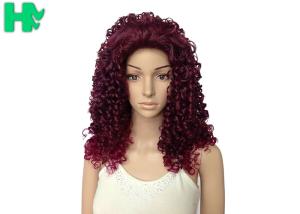 Quality Kinky Curly Long Synthetic Wigs Natural Hair Line Mixed Color For Women wholesale