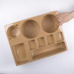 Yellow 9 Compartment 41cm Plastic Food Tray Packaging