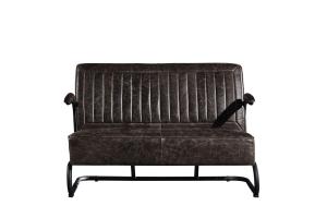 Quality Iron Frame 2 Seater Leather Sofa Metal Legs Solide Wood Armrest Office Application wholesale