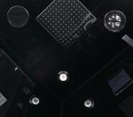 Square Bathroom Shower Cabins Grey Acrylic ABS Tray Black aluminium