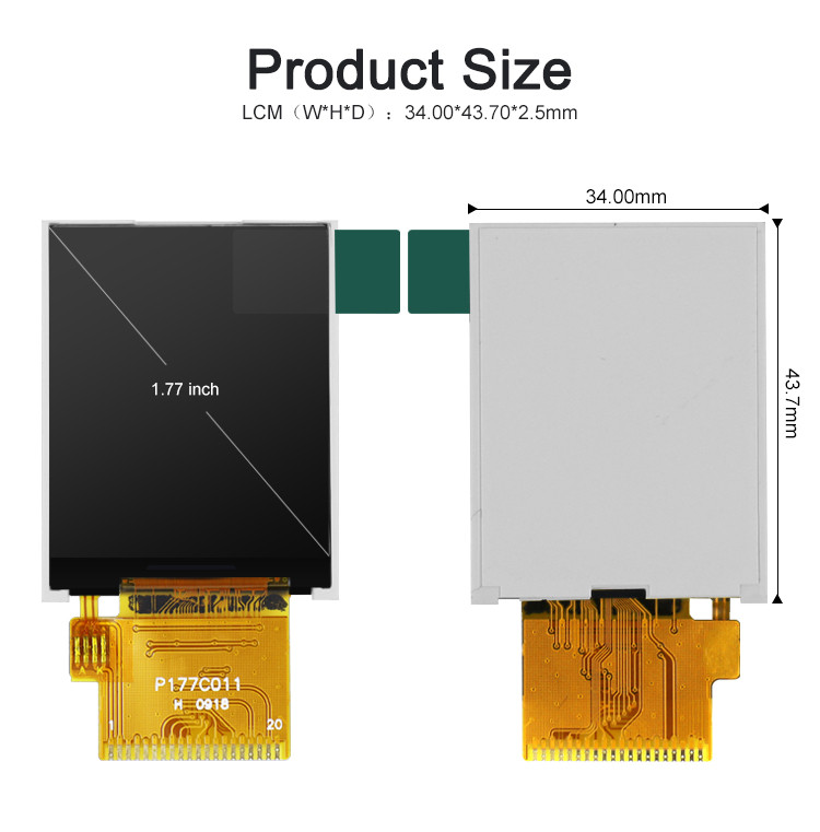 Polcd 1.77 Inch Tft 128*160 Color 262K Rgb Lcd Display Normally Black
