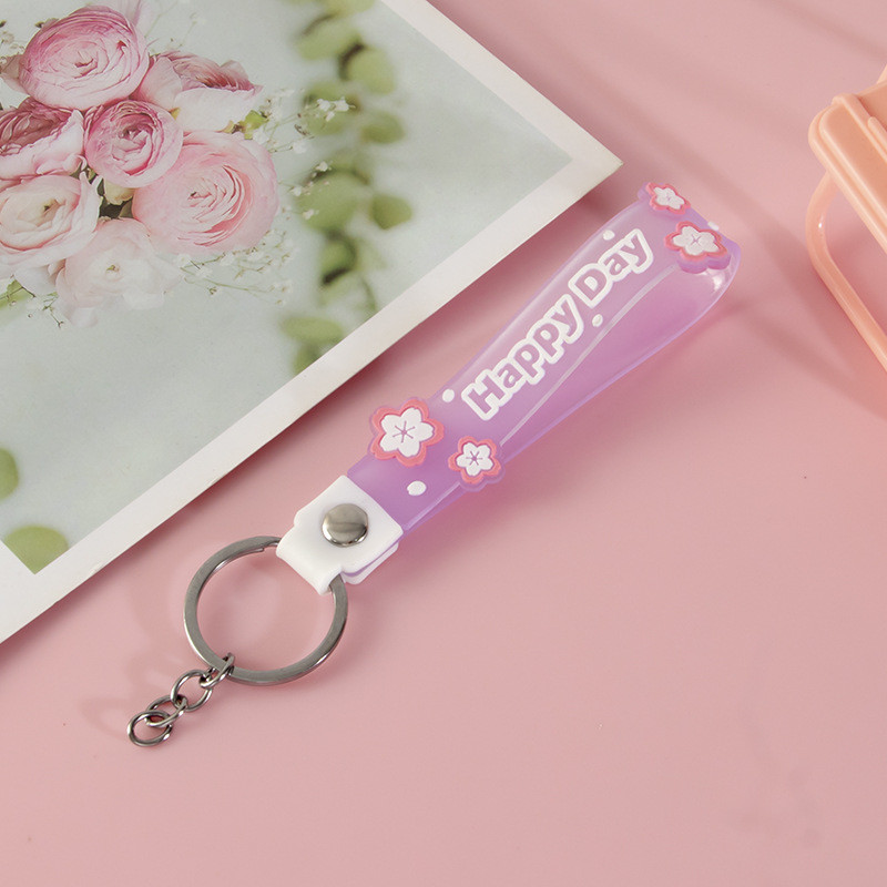 Cute Cartoon Keychain Charms For Girls And Boys , Bpa Free Customized Silicone Keychain Wristband
