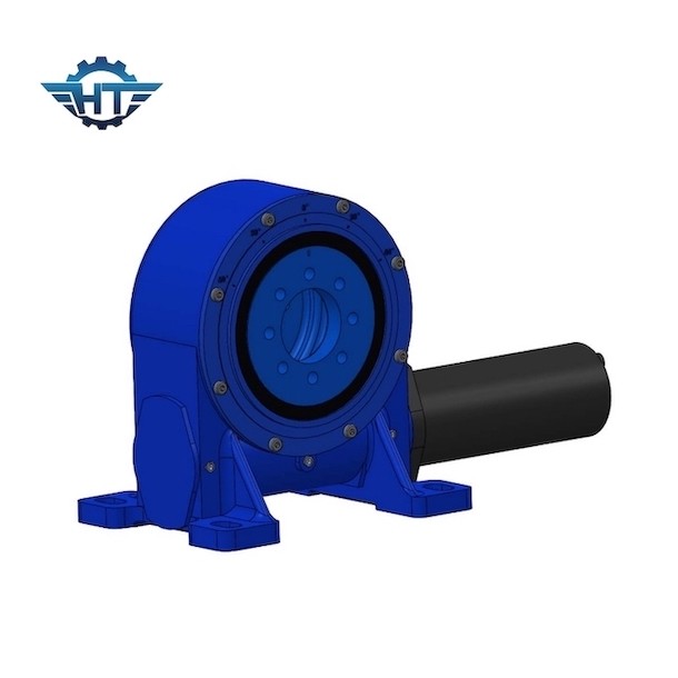 VE5 Model Horizontally Mounted Worm Gear Slew Drive With 24V DC Brushed Gear Motors For Solar Trackers