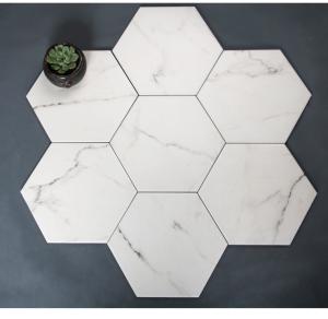 Quality Hexagon Outdoor Indoor 8.8mm 8'X9.2' Marble Porcelain Tile wholesale