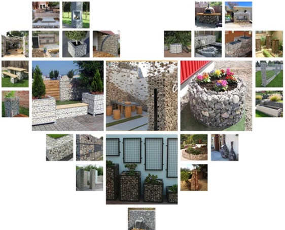 Decorative Garden Retainning Stone And Glass powder coating Gabion Fence System