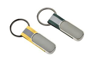 Quality Webbing Strap Metal Keychain Holder Rectangle Pantone Color Zinc Alloy Iron Leather wholesale