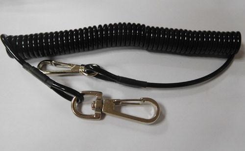 Manufacturer direct offer plastic black spring spiral coil key chain tether