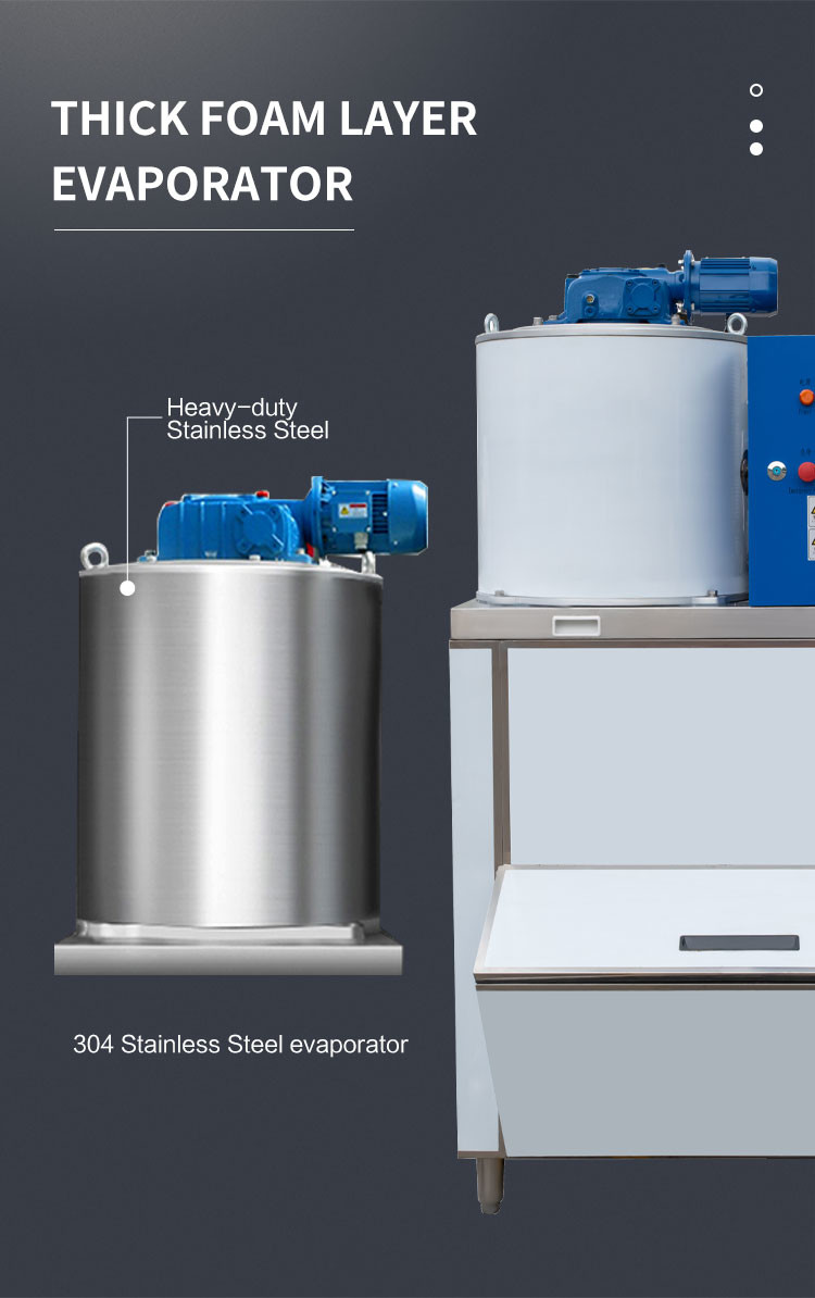 300kg 500kg Flake Ice Machine Maker R404a Commercial Snow Cone Machine