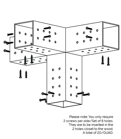 Concrete Anchors Pergola Brackets Supporting Fixed Wood with ECO FRIENDLY Construction