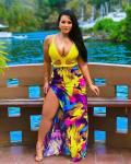 Sexy 5XL Ladies Plus Size Beach Dresses Three Dimensional Cut Printing