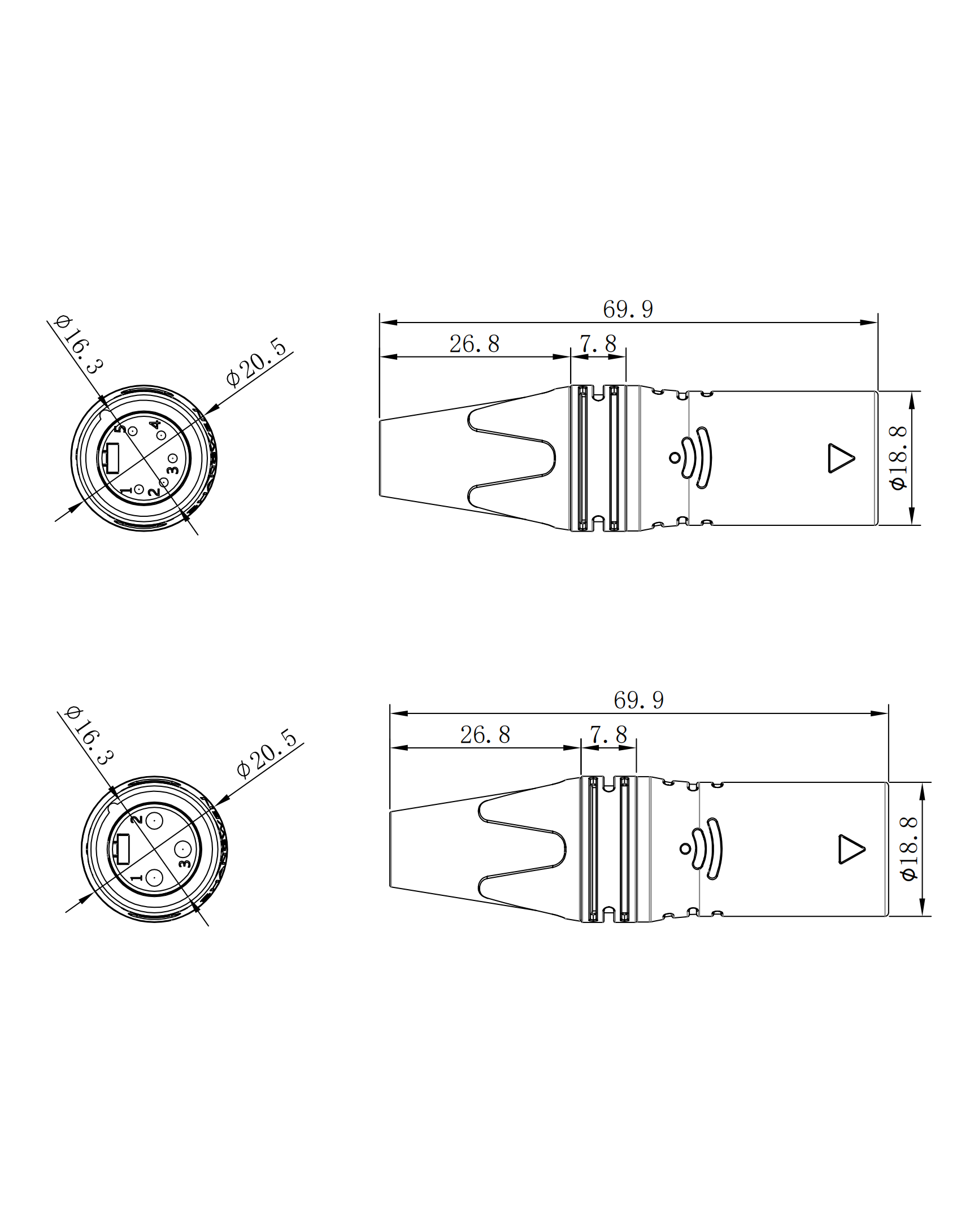 Waterproof 3 Pin XLR Plug Female Socket Adapter IP65 DMX Panel Mount Audio Wire Connector Alloy Material Outdoor