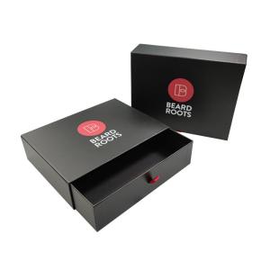 Quality Large Hair Wig Gift Packaging Boxes Black Slide Drawer Box Packaging wholesale