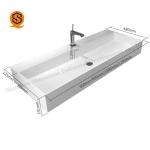 Oilproof Solid Surface Wash Basin Wall Hung Bathroom Vanity