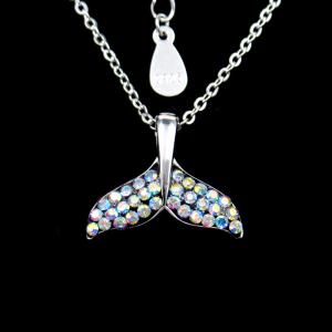 Quality Elegant Design Little Mermaid Jewelry / 925 Silver Cubic Zircon Necklace wholesale