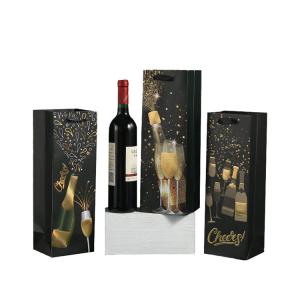 Quality ODM Cardboard Kraft Wine Paper Bags Carrier 9.5x9x35 wholesale