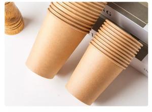 Quality 12oz Kraft Hot Coffee Paper Cup 350ml Matcha Insulated Boba Cup Single Wall wholesale