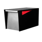Garden Modern Design Mailbox Post Mount Black Powder Coated Steel Heavy Duty