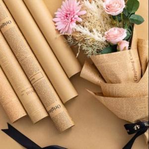 Quality 50x75cm Tissue Wrapping Paper Kraft Paper Newspaper Pattern wholesale