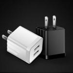 ABS Cell Phone Charger Adapter / Dual USB Fast Charging Wall Adapter For Samsung