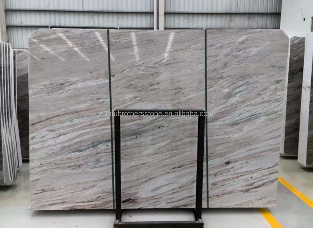 Hotel Stair Step and Floor Decoration Italy Natural Brown Marble Tiles with River Vein