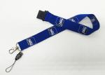 Blue Nylon Customization Logo Silk Screen Lanyards For Promotation Gifts