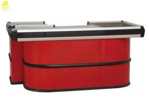 Quality Red Commercial Checkout Counters , Aluminum Alloy Seal Cashier Checkout Counter wholesale