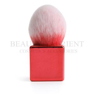 Quality SA8000 Red Square Handle Candy Shaped Kabuki Makeup Brush For Powder Foundation wholesale