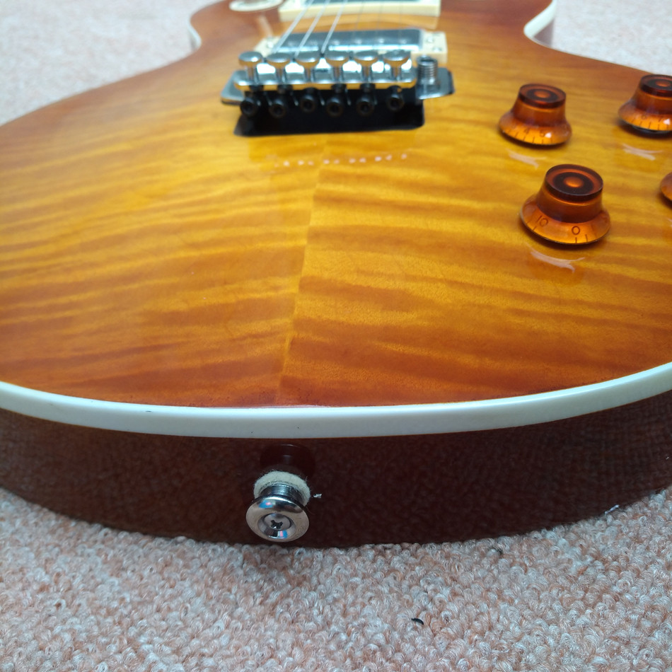 New high quality Standard LP 1959 R9 electric guitar, Quilte Maple top tremolo bridge Rosewood Electric guitar, free shi