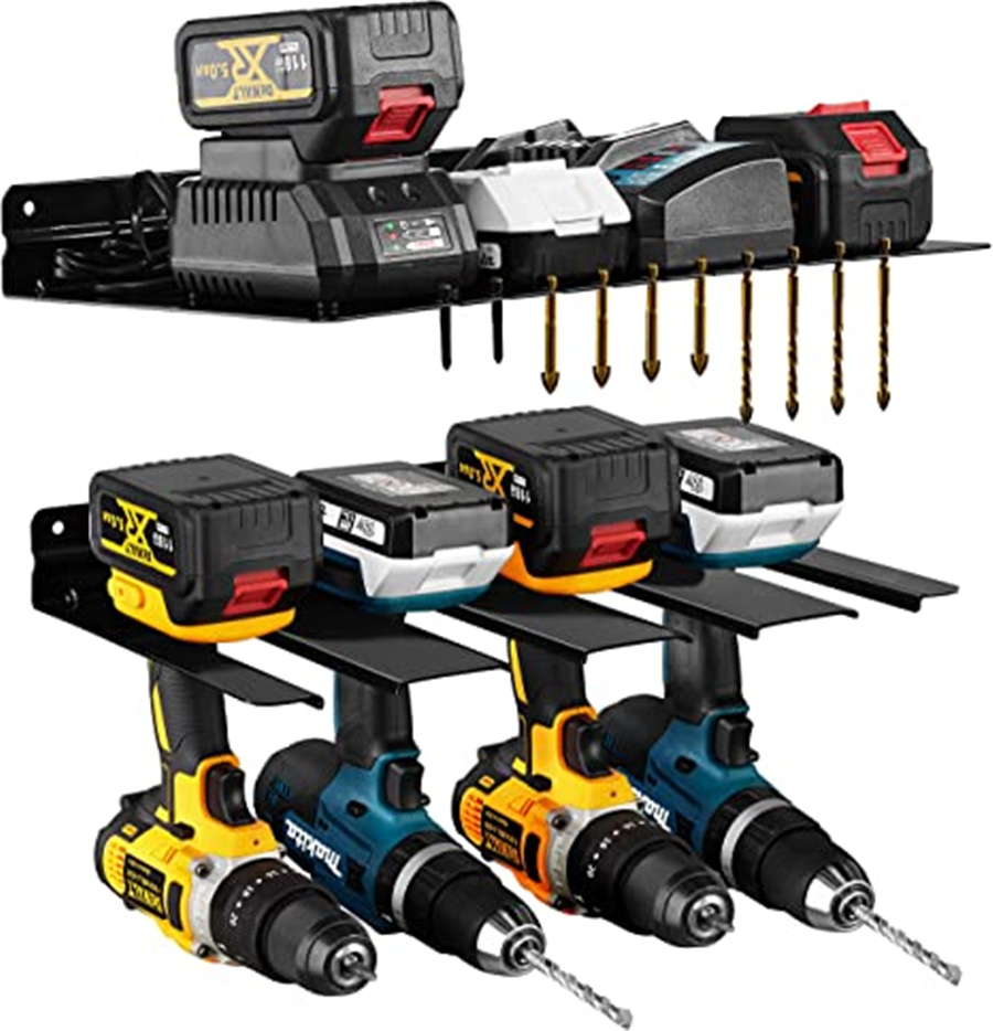 Utility Storage Rack for Cordless Drill Wall Mount Holder Installation Type Wall Mounted