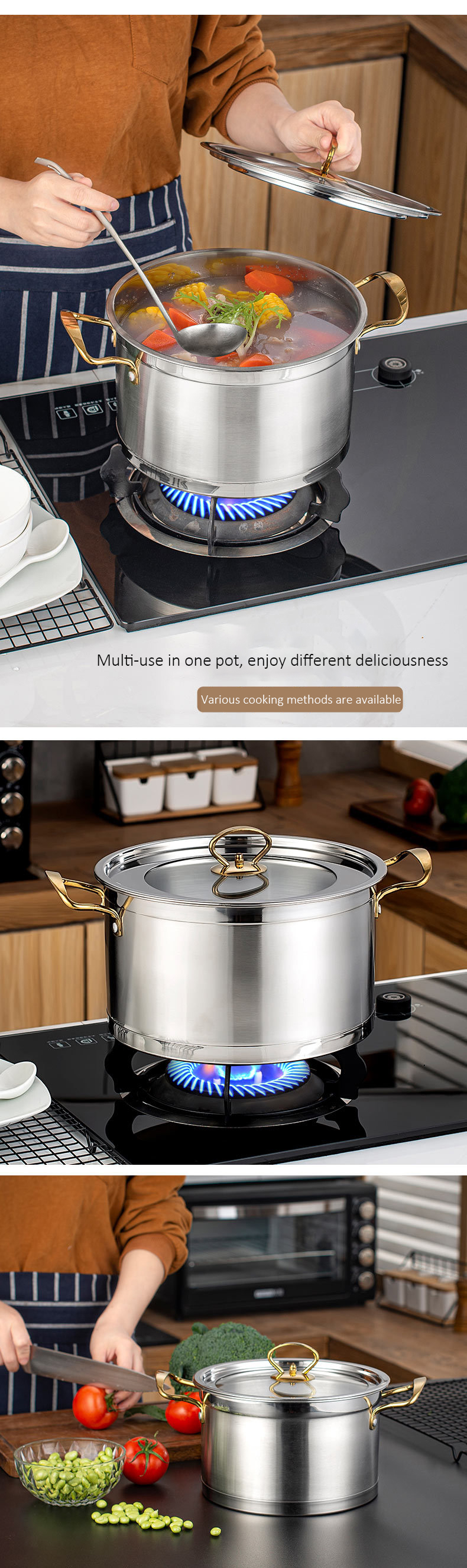 Wholesale Tornado Cookware Sets Multifunctional Cooking Pot Kitchen 6 Piece Soup Pot Set