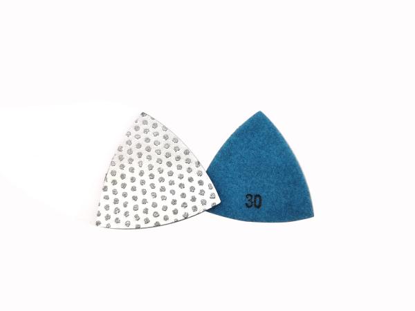 Cheap 3"  Vacuum Brazed Triangular Polishing Pad Diamond Grinding Discs for sale