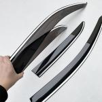 4/Pcs PMMA Window Vent Shades 3m Tape Smoke / Dark Smoke For Truck