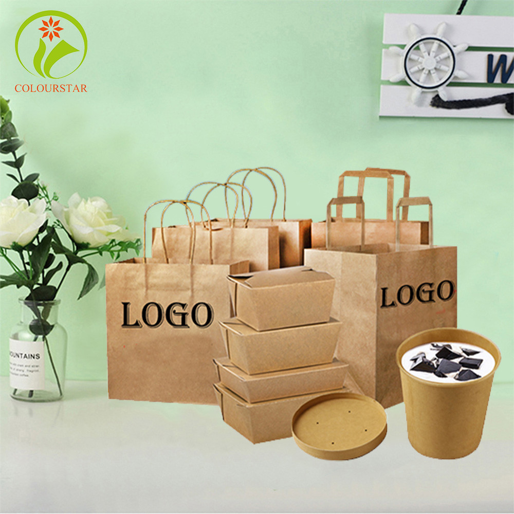 CMYK Pantone Kraft Paper Bag 300gsm FSC OEM With Handle
