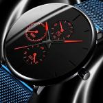 41mm Alloy Quartz Watch 5Atm Fashion Mesh Belt Watch Stainless Steel