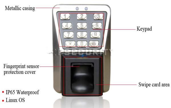 Cheap 500 Fingerprint 125khz EM Card Metal Keypad Access Control for sale