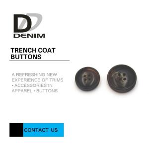 Quality Professional DTM Design Trench Coat Buttons 4 Holes Customized Engraved Logo wholesale