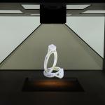LED Light Pyramid Hologram Display USB Port Advertising 165x165x82 Cm