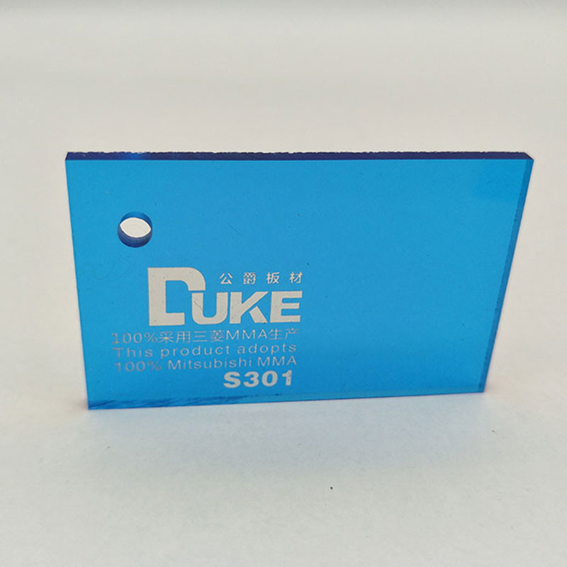 Blue 1220*2440mm Translucent Clear Anti UV Acrylic Sheet Signage Material